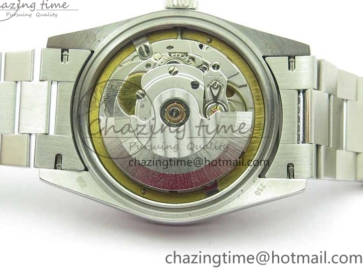 MiroTime 0309 SmoothTexture Day-Date 36mm 128239 SS Crystal BP Best Edition Black MOP Crystal Marker Dial on SS President Bracelet A 2681